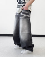 サンドウォッシングワイドバルーンデニムパンツ