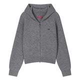 Knit Tuck-Stitch Zip-Up Hoodie (26FOU-HDZP01)