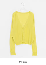 Enoch Summer See-Through Deep V-Neck Cardigan