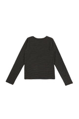 ストライプウールTシャツ [Black]
