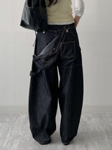 647 Suspender Selvedge Balloon Fit Denim Pants