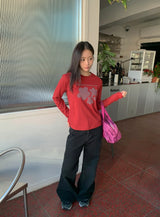 Tille Brushed Denim Bootcut Pants