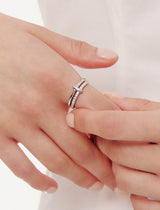 26SS★ [Premium Plating] H-Link AB(W) Duo Line Pave Ring