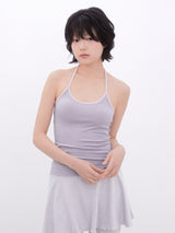 ストライプツートンホルターネックトップ(PINKGREY)