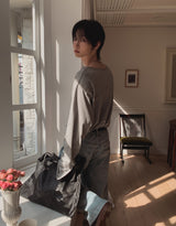 Chris Boatneck Loose Fit Button Long Sleeve T-Shirt