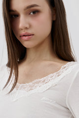 Cream donuts long sleeve, White