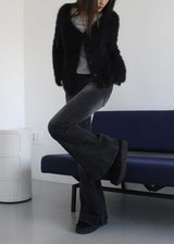 BLACK CAT BOOTS CUT DENIM