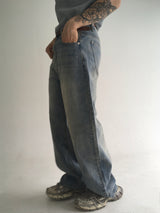 stripe curved denim(2colors)
