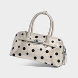 Dotcore Polka Dot Glossy Leather Boston Bag