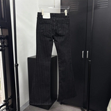 Stripe boots cut pants