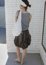 [shiwonderful x voor] Floral Lace Shirring Shoulder Bag_White