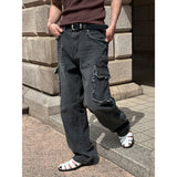 [Unisex] Fringe cargo denim pants(3color)