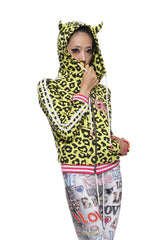 Yellow Leopard Print Hoodie
