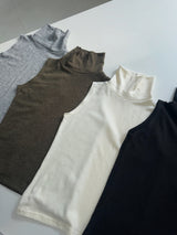 ウールアンゴラ ノースリーブ タートルネック Tシャツ