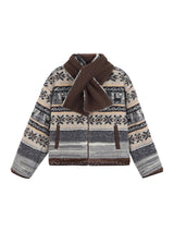 Snow reversible muffler fleece zip-up