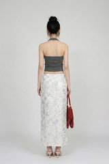 MISTY FLORAL SATIN SKIRT