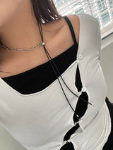 Liberty Leather Bar Mix Necklace