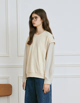 Plenny Ribbon Deco Shirt Sweatshirt Beige
