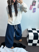 TEDDY FLEECE🤎🐻 S-L🧸3SIZE LONG WIDE HEATER PANTS 🤎💙💚3COLOR