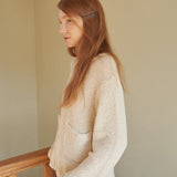 Pocket Knit Zip Up Beige