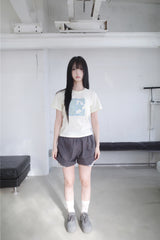 ロールアップフラワーショートパンツ（2color）