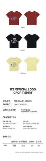 ITZ オフィシャルロゴクロップTシャツ　イエロー