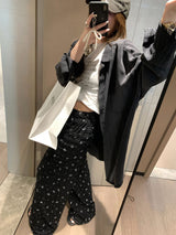 レースリボンバンディングワイドパンツ