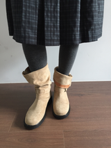Velour suede buckle boots (2color)