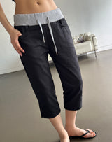 Crime Sleek Hip Button Capri Pants 3color
