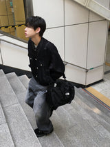 ピントクロップトラッカーニットジャケット