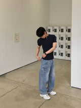 Lef Two-Pocket Curved Denim Pants
