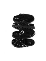 RELABEL Suede Cowhide Ring-Studded Pearl-Trimmed Toe-Cap Mule: Custom Metal Buckle, Relaxed Commuter Birkenstock-Style Sandals