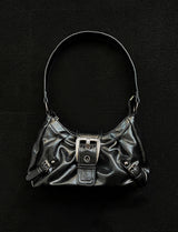 Leather Buckle Motor Bag
