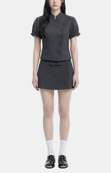 Cell Button Jacket and Skirt Set