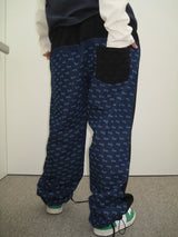 Denim Contrast Lettering Sweatpants (2 Colors)