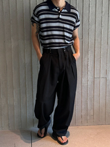 [S/S]インコネクトストライプカラハーフニット(3color)