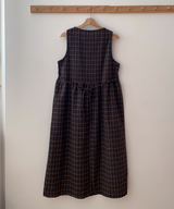 Brownie checkered bustier long skirt sleeveless autumn winter guest look date look 