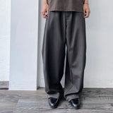 Curved Striped Balloon Trousers(Elastic Waist)