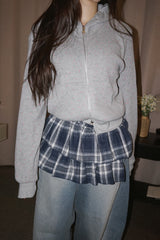 checkered layered frill wrap skirt