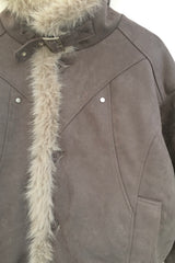 Milkfur high neck suede jumper
