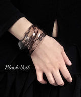Black Veil Lace Bangle Bracelet