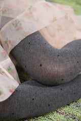 cotton polka dot tights (gray)
