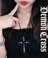 Demon Black Cross Necklace