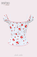 Red Rose Lace Layered Blouse