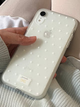 dot phonecase 반투명 도트 땡땡이 케이스 white