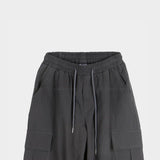 (Unisex) K-POP IUカーゴビッグワイドストリングカーゴパンツ (3 colors)