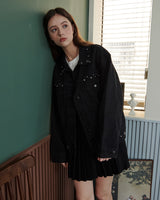 【MADE】スタッドデニムジャケット [BLACK]