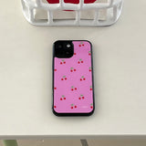 cherry glossy glass bumper case (pink)