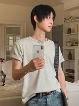 モダンワッフルヘンリーショートスリーブTシャツ
