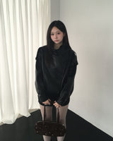 High neck leather jacket